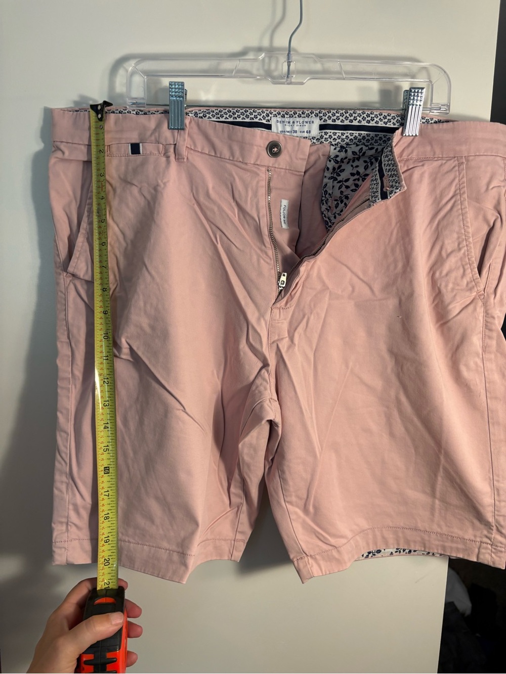 Denim & Flower Light Pink Flat Front Men’s Shorts